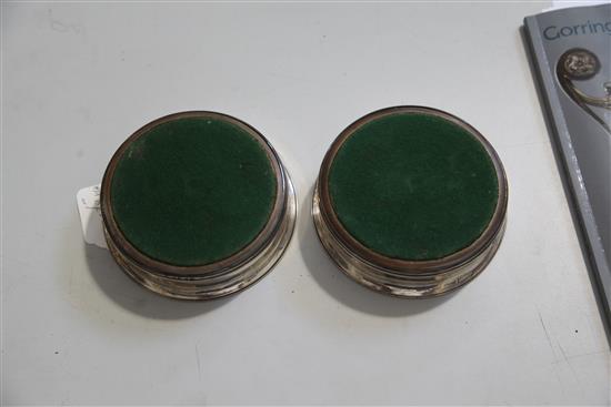 A pair of George III silver wine coasters by Robert Hennell I and David Hennell II, 14.1 cm.